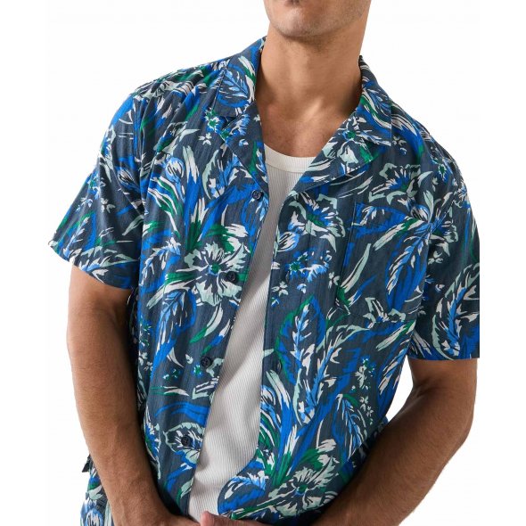 Tommy Hilfiger Ανδρικό Κοντομάνικο Πουκάμισο UM0UM03814 0G5 Μπλε