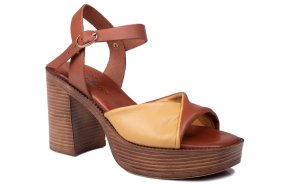 Apostolidis Shoes Leather Sandal 445 Ταμπα/Κιτρινο