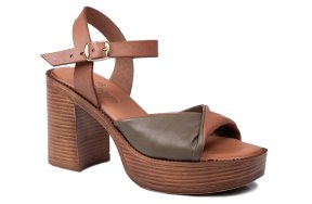 Apostolidis Shoes Leather Sandal 445 Ταμπα/Λαδι