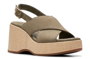 Clarks Γυναικεία Πλατφόρμα Manon Wish 26176302 Olive Nubuck
