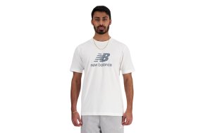 New Balance Ανδρικό Stacked Logo T-shirt MT41502 Λευκό Regular Fit