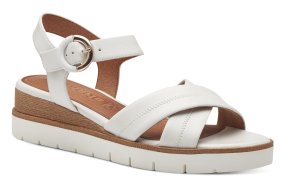 Tamaris Δερμάτινη Πλατφόρμα 1-28202-42 117 White Leather
