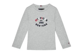 Tommy Hilfiger Monotype Flock Regular Tee KB0KB08659 P1A Light Grey