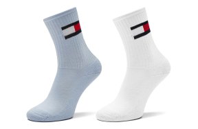 Tommy Hilfiger Σετ 2 Ζευγάρια Ψηλές Κάλτσες 701229940 004 Γαλάζιο