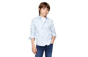 Tommy Hilfiger Παιδικό Πουκάμισο Printed Regular Shirt KB0KB09136 C1Z Γαλάζιο