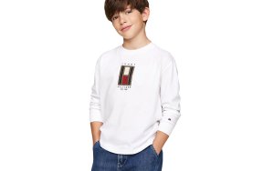 Tommy Hilfiger Flag Emroidered Tee KB0KB09286 YBS Λευκό