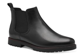 Tamaris Δερμάτινο Μποτάκι Flat 1-25348-43 003 Black Leather
