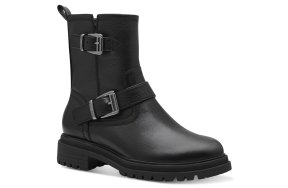 Tamaris Δερμάτινο Μποτάκι Flat 1-25480-43 001 Black Leather