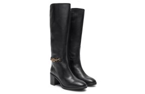 Tommy Hilfiger Th Chain Leather Long Boot FW0FW08182 BDS Black