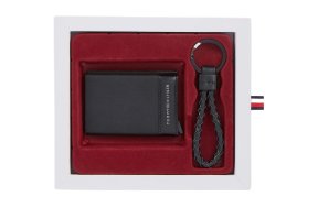 Tommy Hilfiger Th Saffiano Metal CC & Keyfob AM0AM13127 BDS Μαύρο
