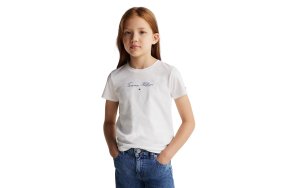 Tommy Hilfiger Παιδικό T-Shirt Για Κορίτσια KG0KG08298 YBR Λευκό
