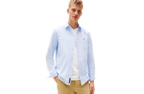 Tommy Hilfiger Ανδρικό Πουκάμισο Regular Poplin Shirt DM0DM20885 C3Q Γαλάζιο
