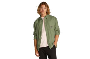Tommy Hilfiger Ανδρικό Πουκάμισο Oversized Cotton Slub DM0DM20874 MR6 Πράσινο