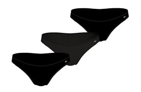 Tommy Hilfiger 3 Pack Dipped Bikini UW0UW05753 0V6 Μαύρο