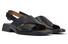 Camper Γυναικείο Δερμάτινο Πέδιλο Flat Dana K201600-002 Μαύρο