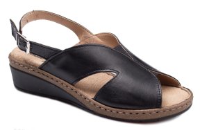 Adam's Flex Δερμάτινο Πέδιλο 591-25042 Μαύρο