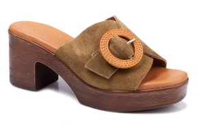 Eva Frutos Δερμάτινο Mule 5611 Λαδί