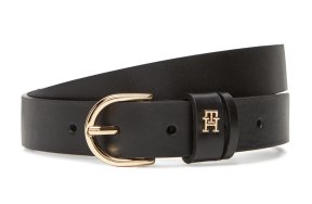 Tommy Hilfiger Γυναικεία Δερμάτινη Ζώνη Essential Effortless 2.5 AW0AW16836 BDS Μαύρο