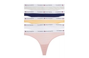 Tommy Hilfiger 5-Pack Essential Logo Waistband Thongs UW0UW05932 0WO pink/grey/val or/navy/white