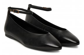Tamaris Δερμάτινες Μπαλαρίνες 1-22161-45 001 Μαύρο
