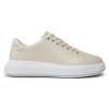 Calvin Klein Γυναικείο Δερμάτινο Sneaker Raised Cup Lace Up Nano Mono HW0HW01878 ACG Ecru