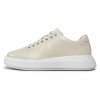 Calvin Klein Γυναικείο Δερμάτινο Sneaker Raised Cup Lace Up Nano Mono HW0HW01878 ACG Ecru