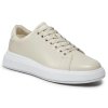Calvin Klein Γυναικείο Δερμάτινο Sneaker Raised Cup Lace Up Nano Mono HW0HW01878 ACG Ecru