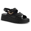 Tamaris Δερμάτινο Πέδιλο Flat 1-28704-44 003 Black Leather