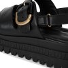 Tamaris Δερμάτινο Πέδιλο Flat 1-28704-44 003 Black Leather