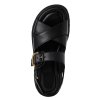 Tamaris Δερμάτινο Πέδιλο Flat 1-28704-44 003 Black Leather