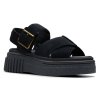 Clarks Δερμάτινη Πλατφόρμα Evamar Wish 26181199 Μαύρο