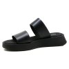 Calvin Klein Δερμάτινη Παντόφλα YW0YW01694 0GJ Μαύρο