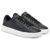 Tommy Hilfiger Ανδρικό Δερμάτινο Sneaker Th Court Lth Detail Ess FM0FM05367 BDS Μαύρο