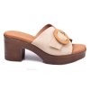Eva Frutos Δερμάτινο Mule 5611 Μπεζ