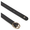 Tommy Hilfiger Γυναικεία Δερμάτινη Ζώνη Th Chic 2.5mm AW0AW17932 BDS Μαύρο